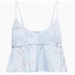Wilfred Lover Camisole Size XS Aritzia in  Htwave Blu Blue Floral Peplum